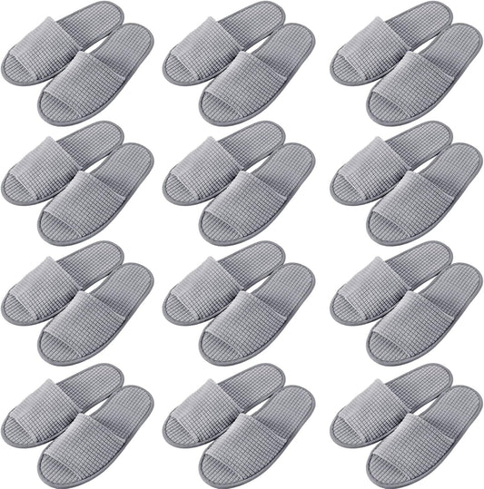 Luxehome disposable open toe spa slippers front view for guest hospitality