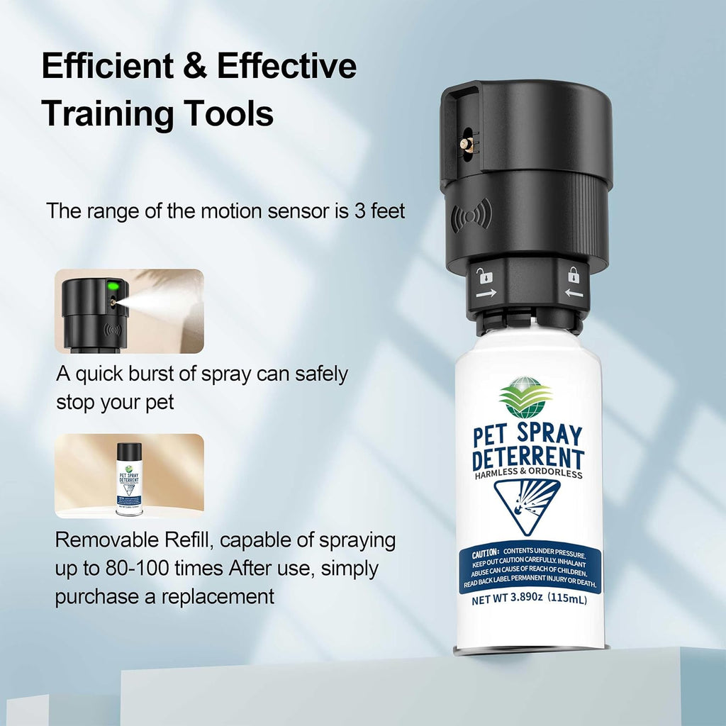 Safe pet boundary training spray refill for kitchen countertops and furniture.