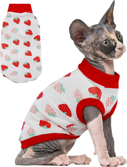 PUMYPOREITY Sphynx Cat Clothes - Stretchy Sweater, Soft Hairless Shirt, Pullover Pajamas, Turtleneck for Sphynx Cornish Rex, Devon Rex - Pink, S - Image 11