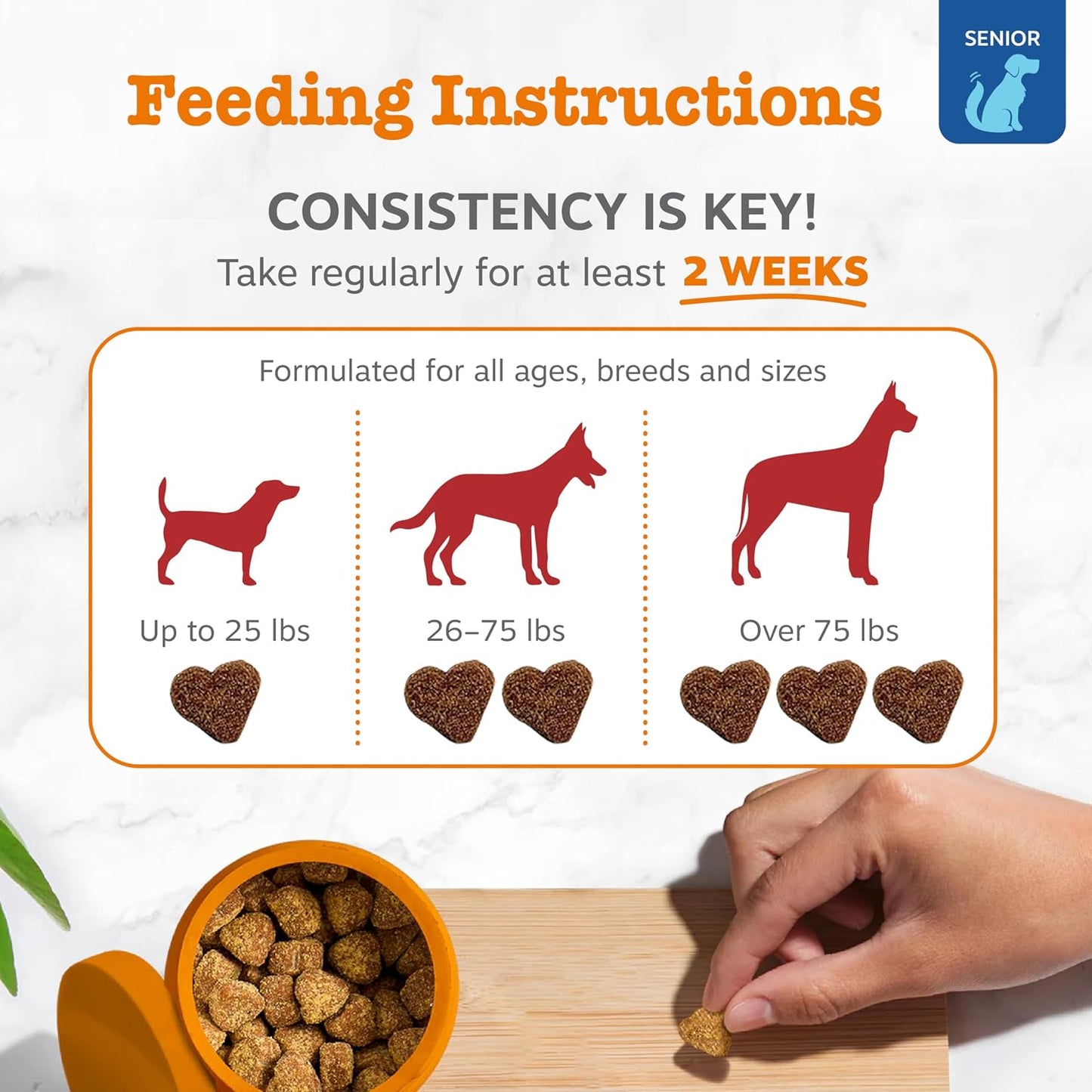 Zesty Paws senior dog vitamins with lutein and omega three fatty acids