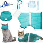 Patelai 5 Pcs Cat Bathing Bag Set Cat Grooming Bag Adjustable Pet Shower Net Muzzles Nail Clipper Tick Remover Tool Massage Brush(Pink) - Image 9