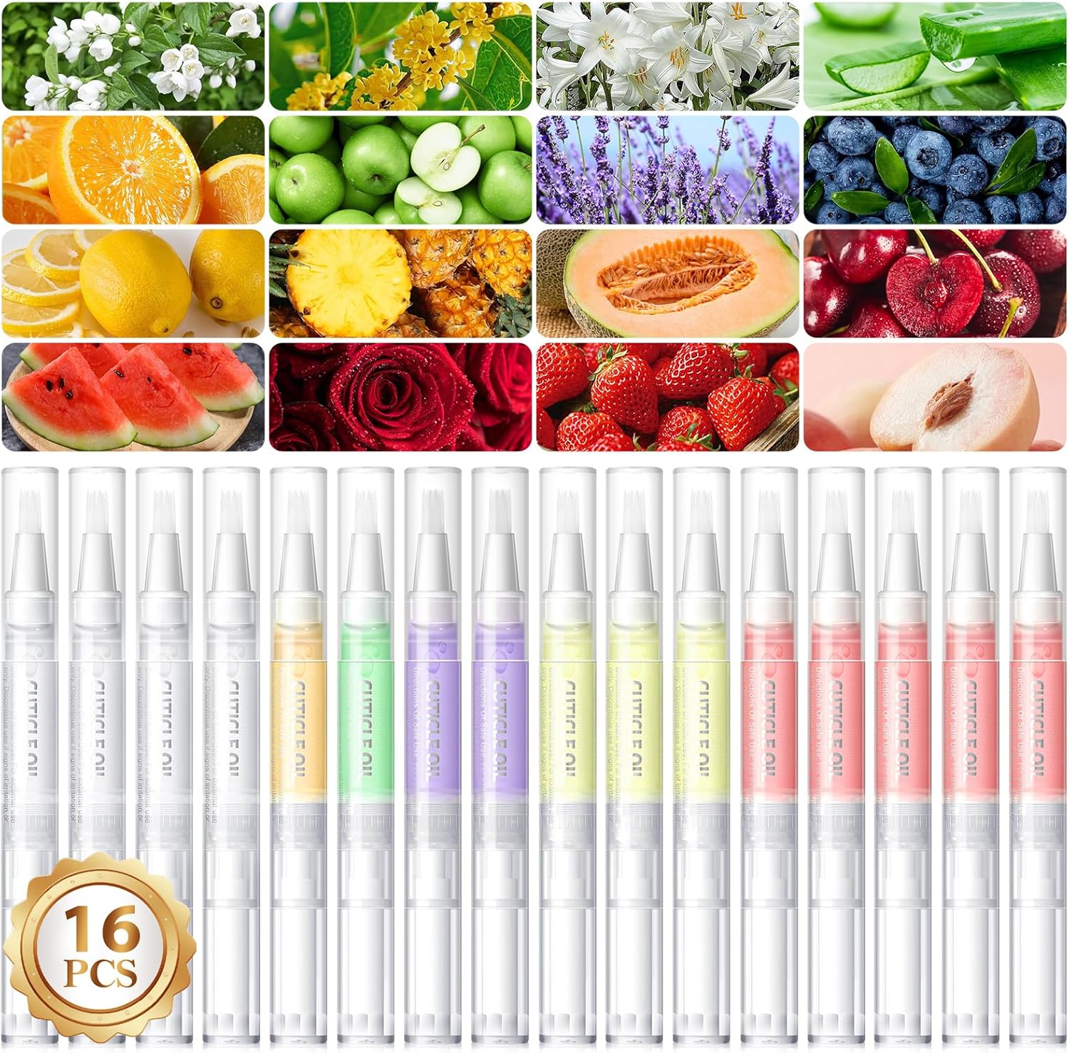 Coscelia 16 piece cuticle oil pen set front view