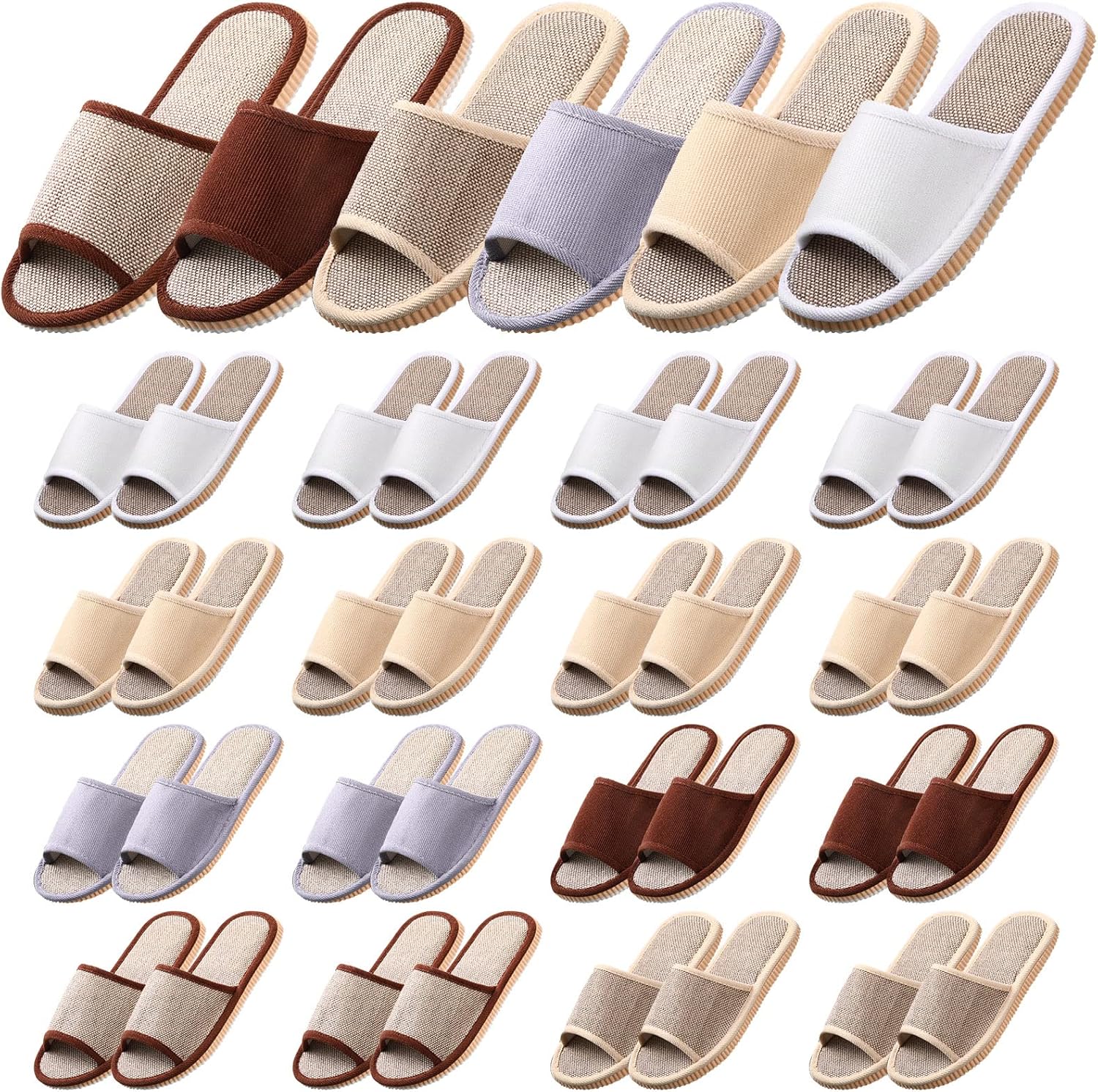 Mumufy open toe guest slippers set front view