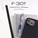 Zebra Pen F-301 Ballpoint Blue Ink Fine Point 0.7mm Pen, Easy-Glide Ink, Stainless Steel Retractable, Non-Slip Grip, Professional Design, Ideal for Office, Journal and Planner Use, 2-Pack (27122) - Image 7