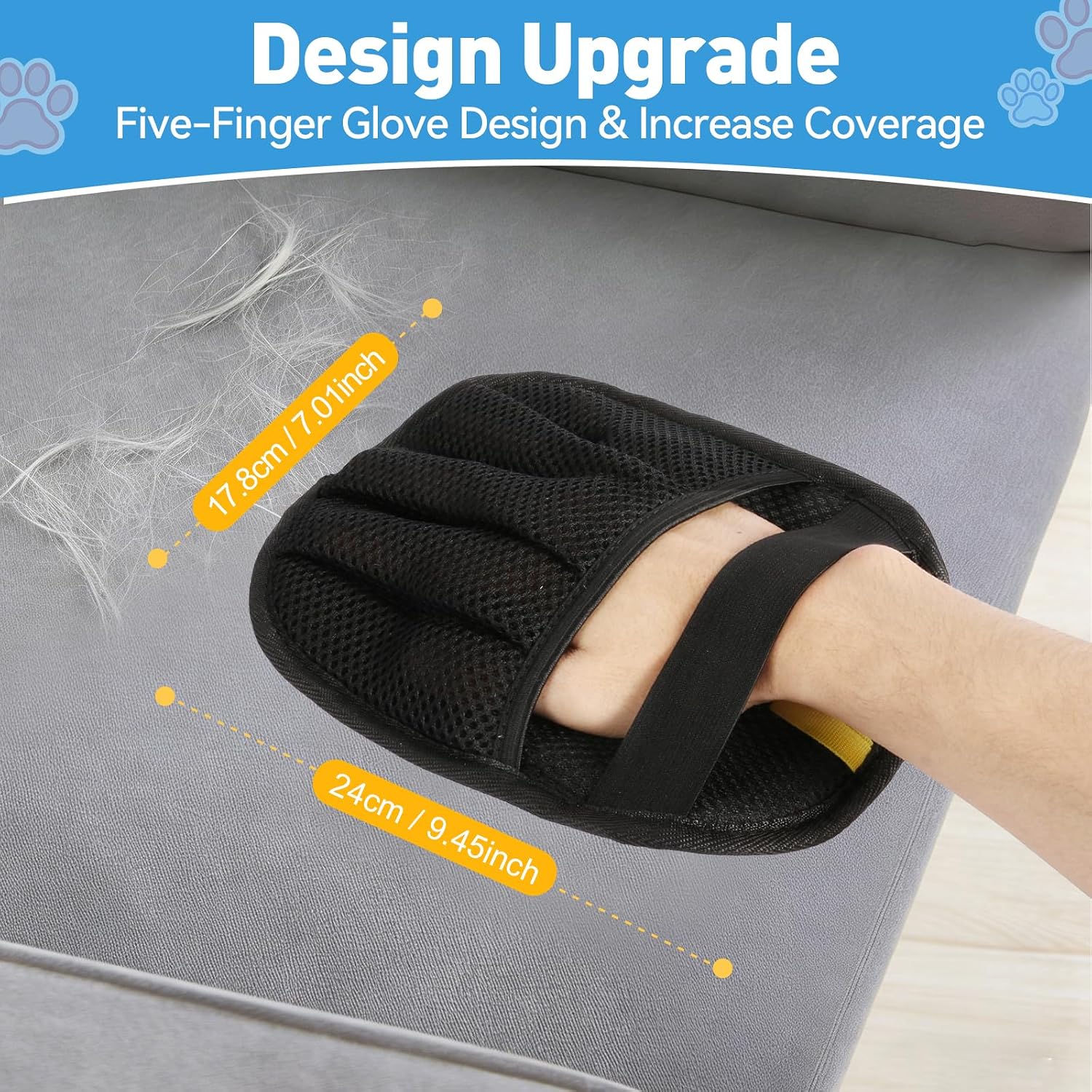 Five-finger electrostatic pet hair glove cleaning couch upholstery