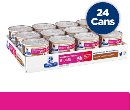 Hill's Prescription Diet Feline Biome Stress therapeutic wet food can close up