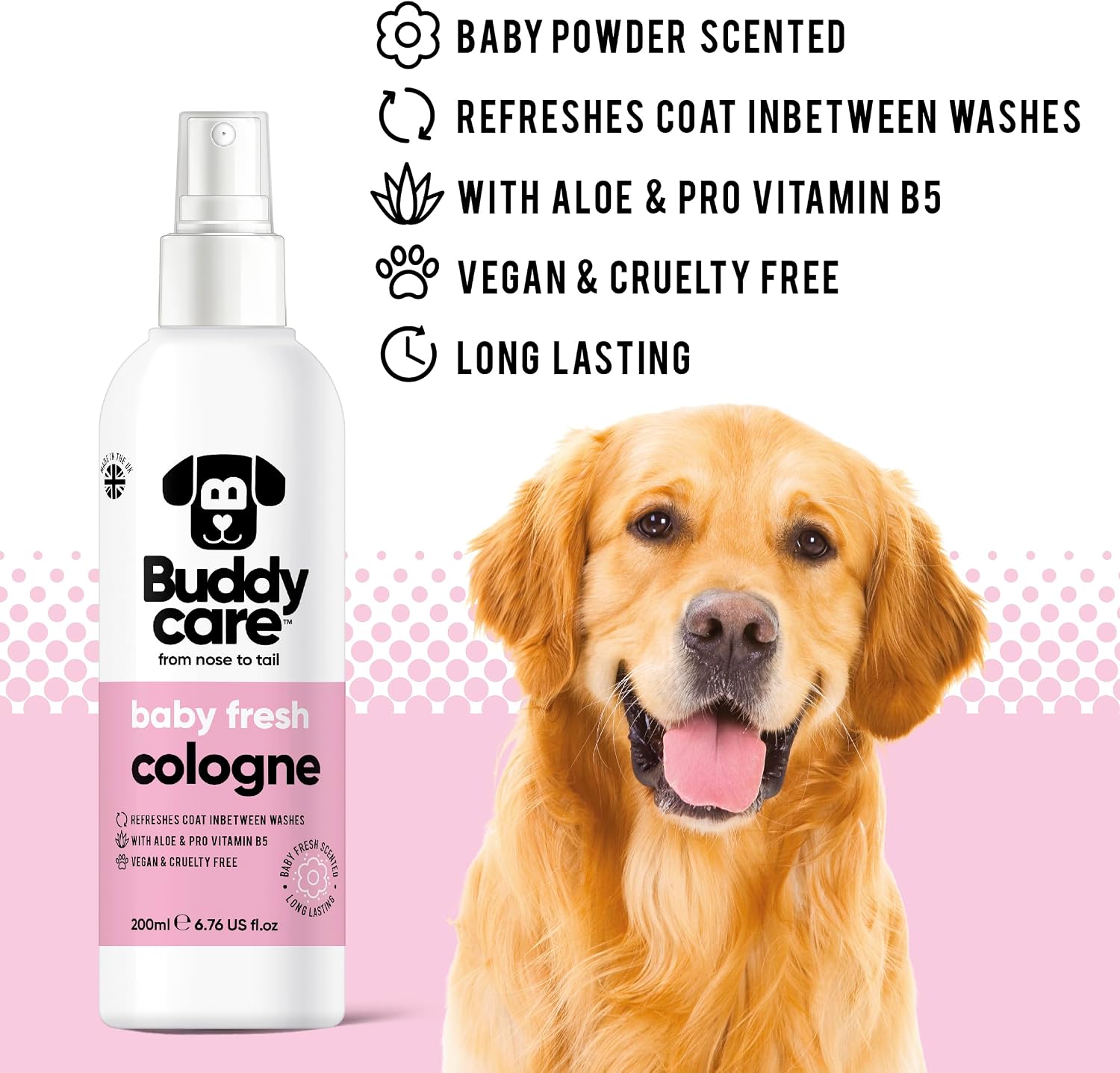 Buddycare pet deodorizer spray long lasting fragrance for smelly dogs