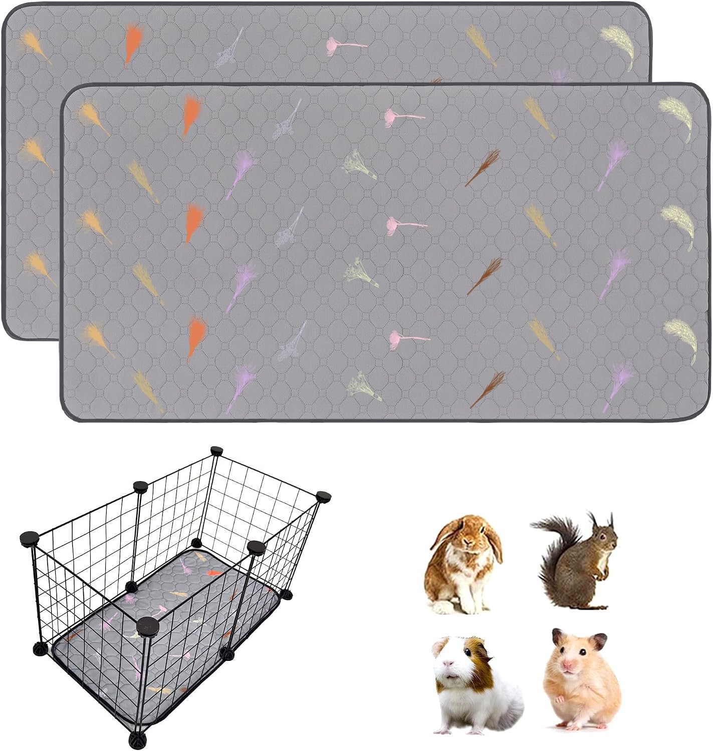 LWYMX guinea pig cage liners folded for storage