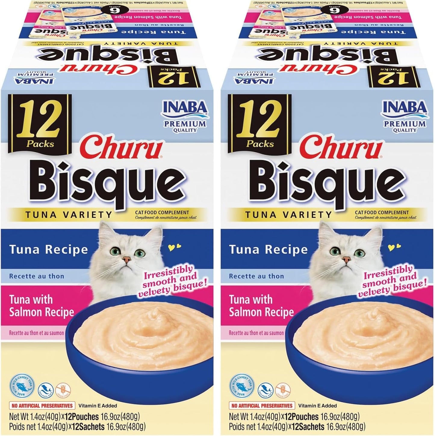 INABA Churu Bisque for Cats, Creamy Lickable Pure Side Dish with Vitamin E, 1.4 Ounces per Pouch, 12 Pouches, Tuna & Chicken Variety - Image 11