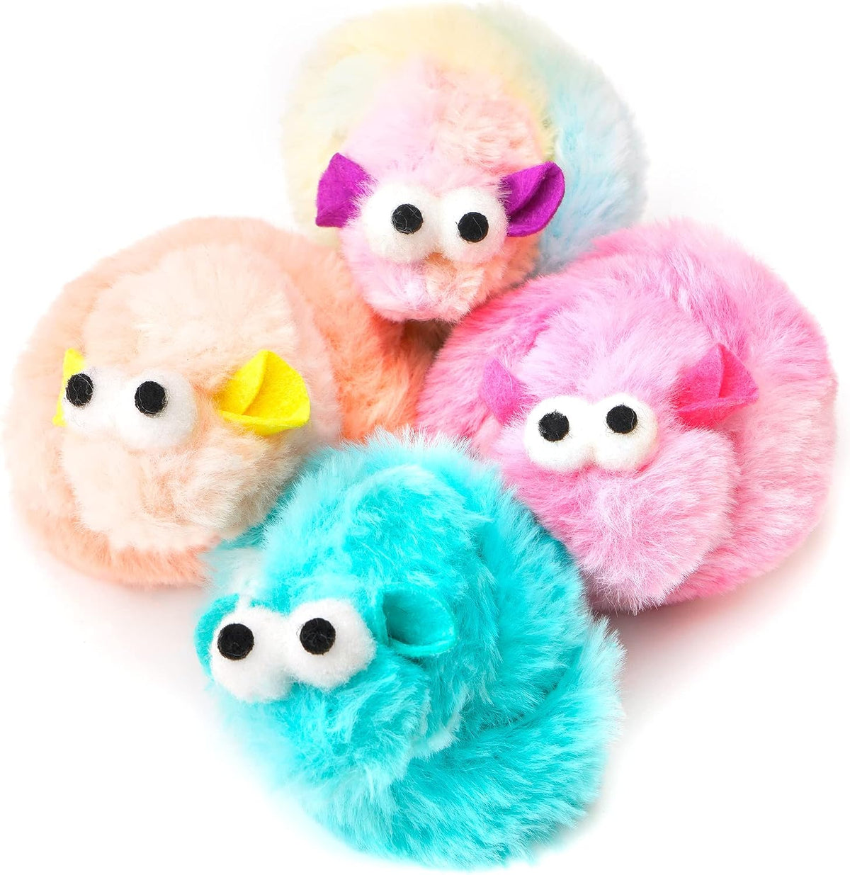 CHIWAVA 4 Packs 15 Inch Long Soft Plush Cat Toys Mice with Bell Rustle Sound Small Mouse Activity Interactive Toy - Image 9