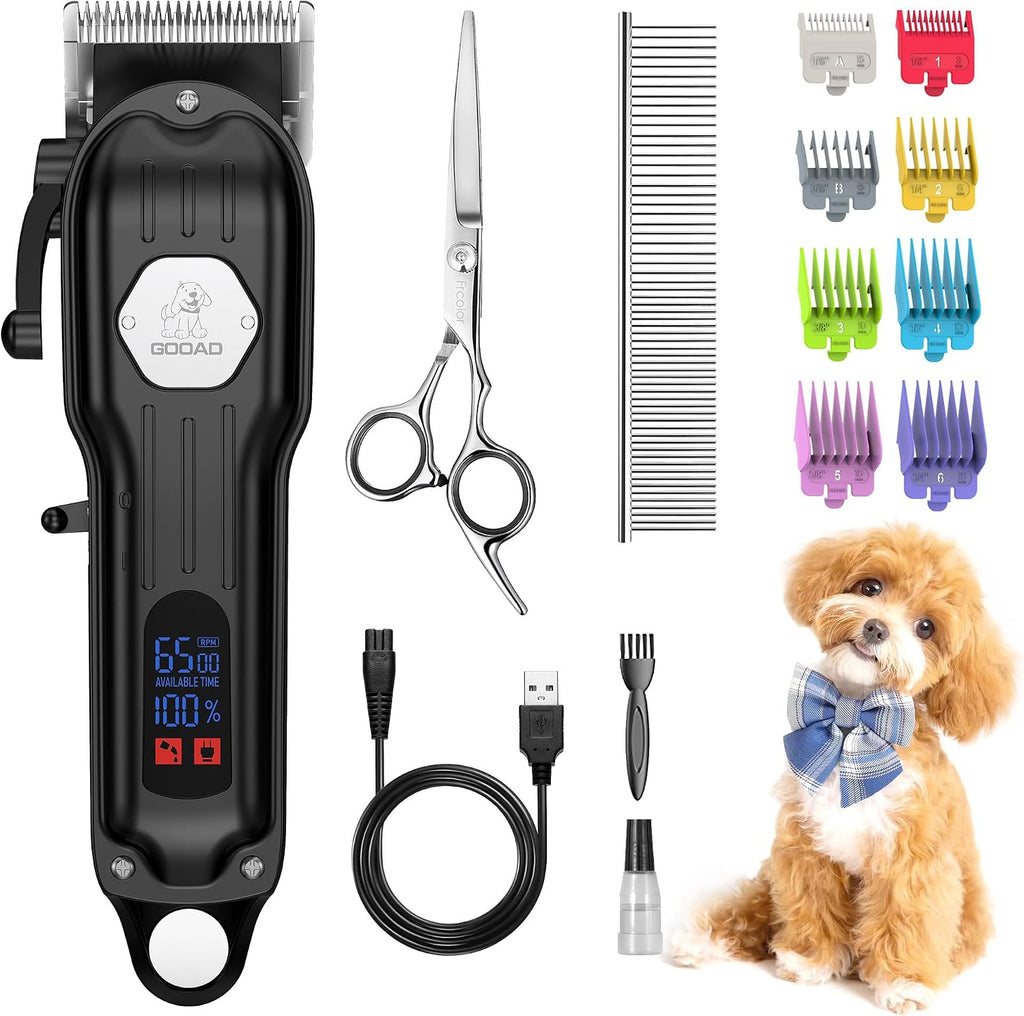 Dog Grooming Kit for Heavy Thick Hair&Coats,Low Noise Dog Hair Trimmer,Rechargeable Cordless Pet Shaver with Stainless Steel Blade, Dog Clippers for Grooming for Small Large Dogs Pets (Sliver) - Image 10