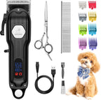 Dog Grooming Kit for Heavy Thick Hair&Coats,Low Noise Dog Hair Trimmer,Rechargeable Cordless Pet Shaver with Stainless Steel Blade, Dog Clippers for Grooming for Small Large Dogs Pets (Sliver) - Image 10