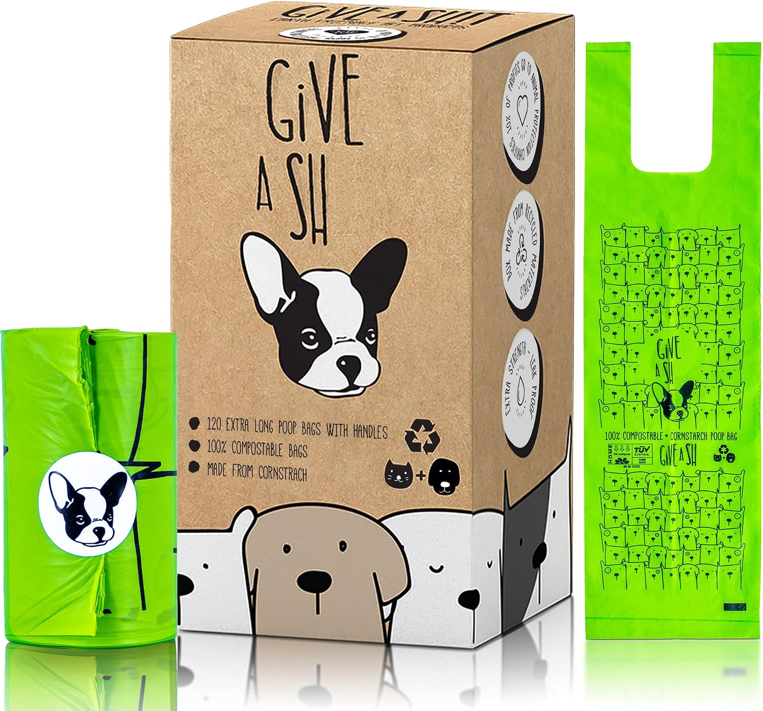 100% Certified Home Compostable Dog Poop Bags with Handles - 10% to Charity - ASTM D6400 & EN 13432 Compliant - 240 x Plant Based Compostable Poop Bags (20 Rolls) - Image 9