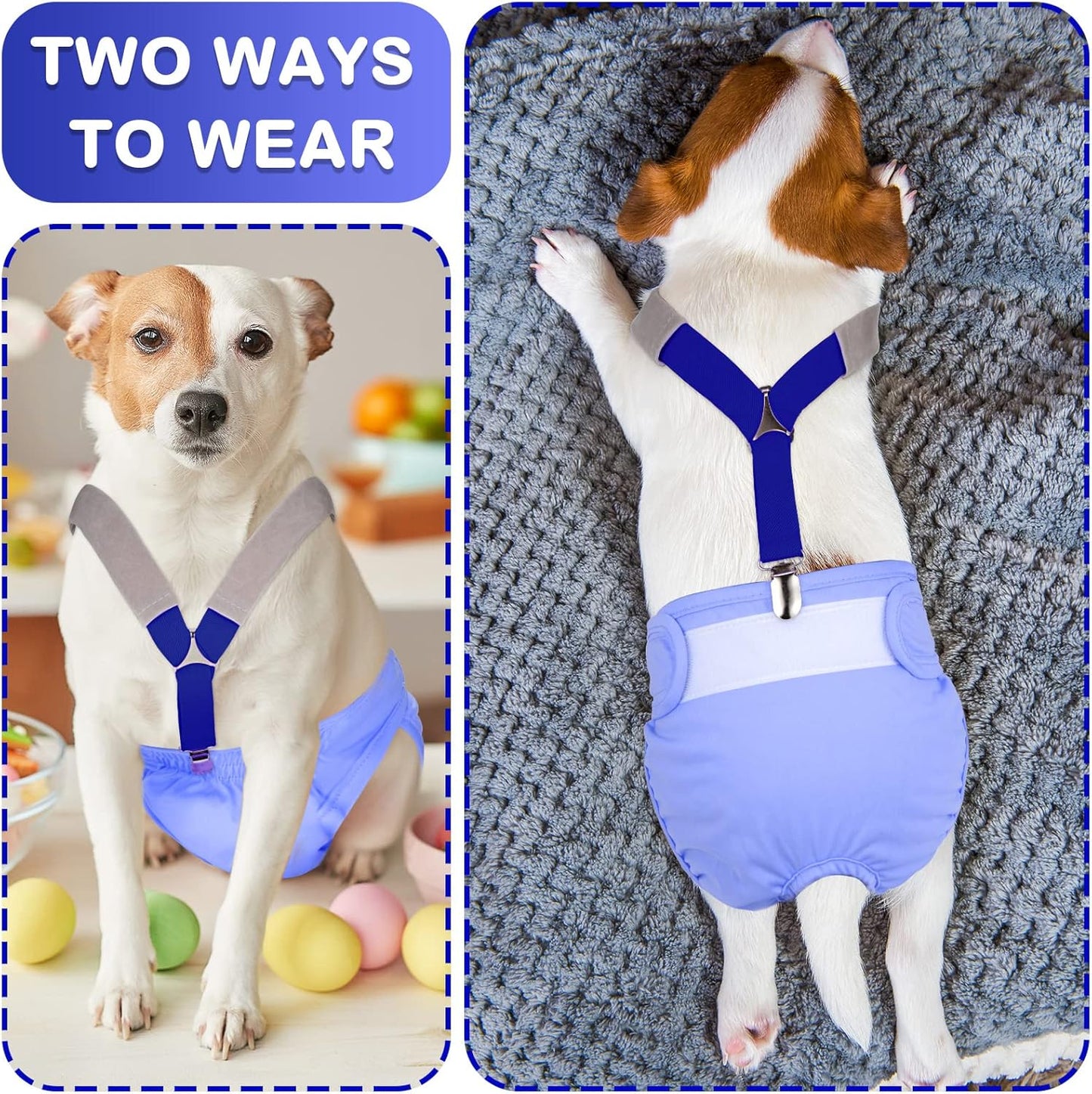 Premium USA imported dog diaper keeper set for pug and dachshund breeds