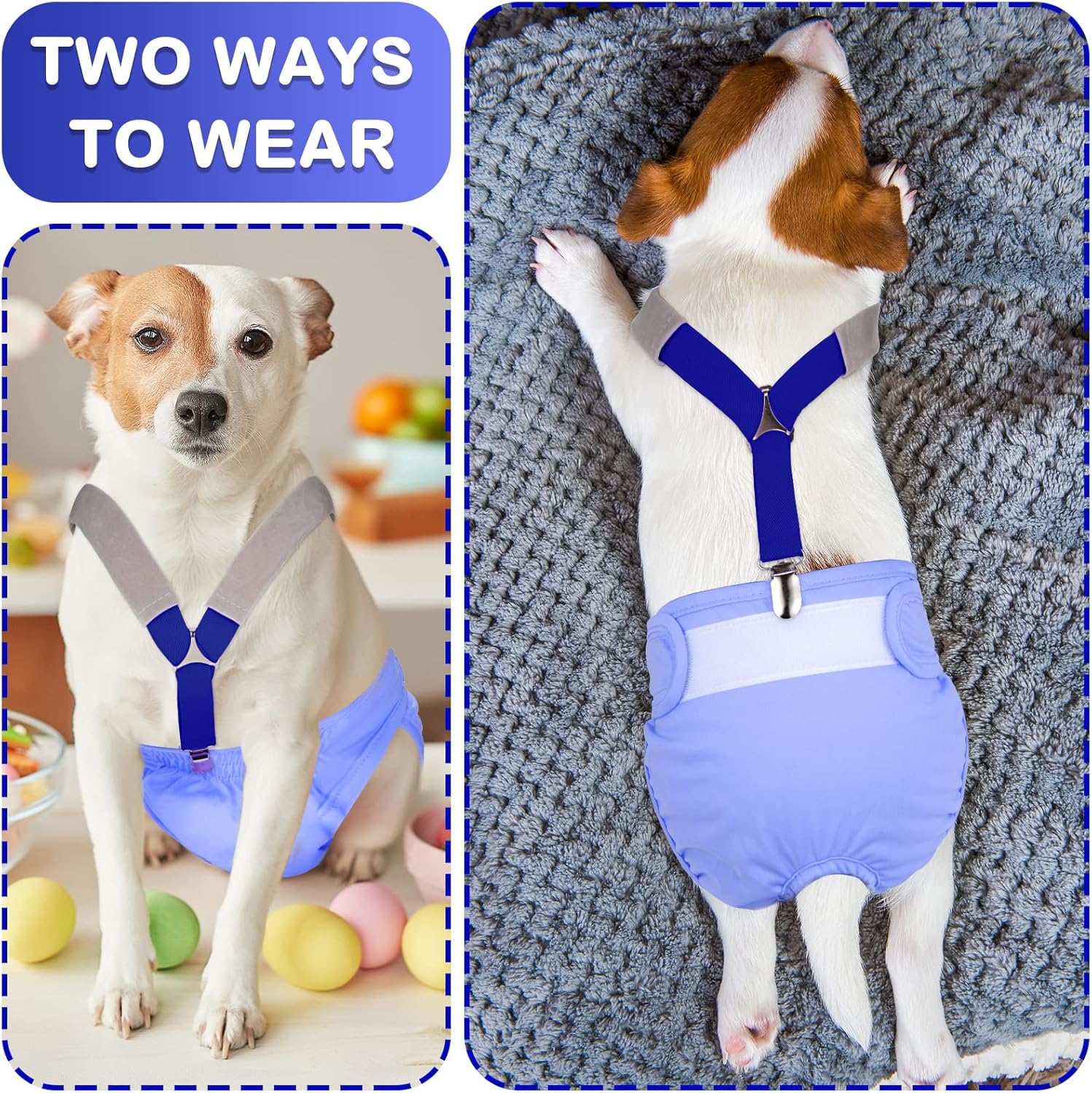 Premium USA imported dog diaper keeper set for pug and dachshund breeds