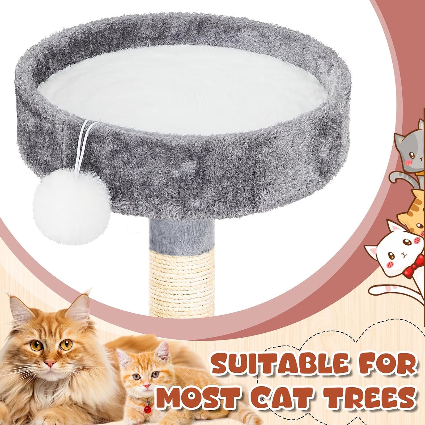 Three pack pet cushions displayed on cat tree furniture