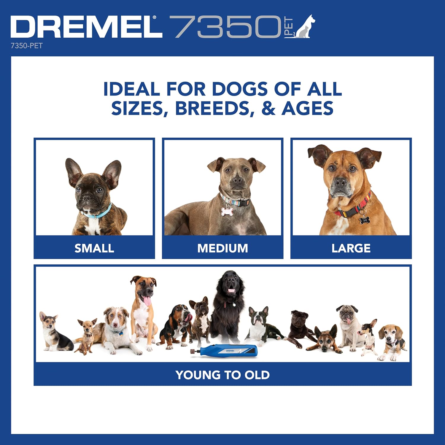 Side profile of Dremel 7350-PET nail trimmer for dogs and cats