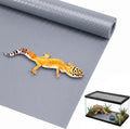 Helidrago leopard gecko tank liner mat front view in gray reptile enclosure
