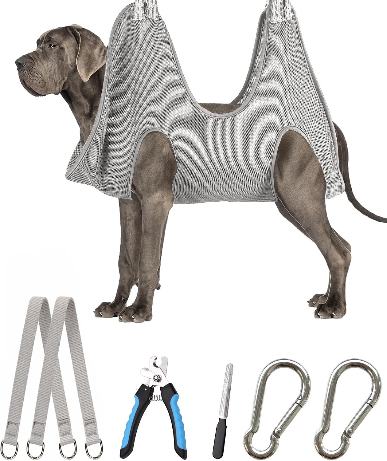 Kkiimatt Dog Grooming Hammock Harness, Small Dog Groming Sling, Gray Dog Hanging Harness for Nail Trimming,Dog Nail Clipping Hanger Restraint Holder - Image 12