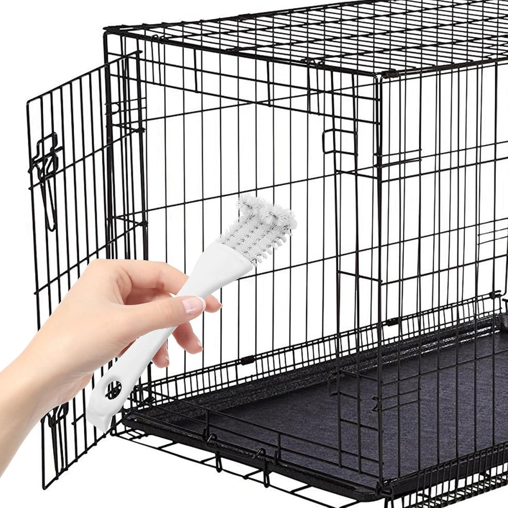 Cyuxing birdcage brush in use cleaning pet enclosure wire gaps