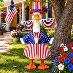 Close up of durable polyester material on the Avxdbr patriotic goose costume