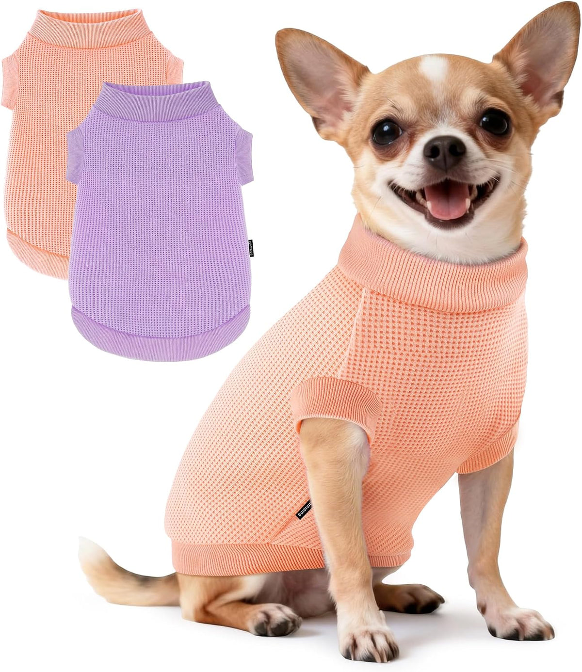 3 Pack Dog Shirt for Small Supplies Functional Waffle Dog Clothes Warm Soft Sweatshirt Outfit for Dogs Cats Pet Apparel - Image 15