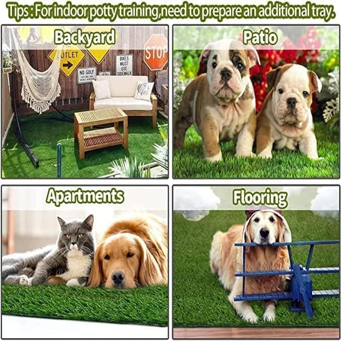 Water flowing through vertical drainage holes of pet mat