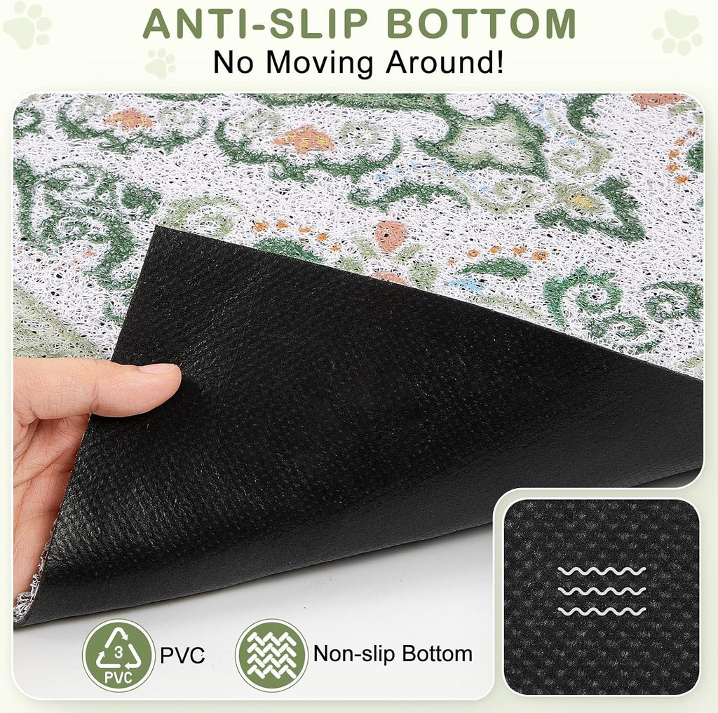Unicorn Catcher non slip litter box mat placed on a clean floor