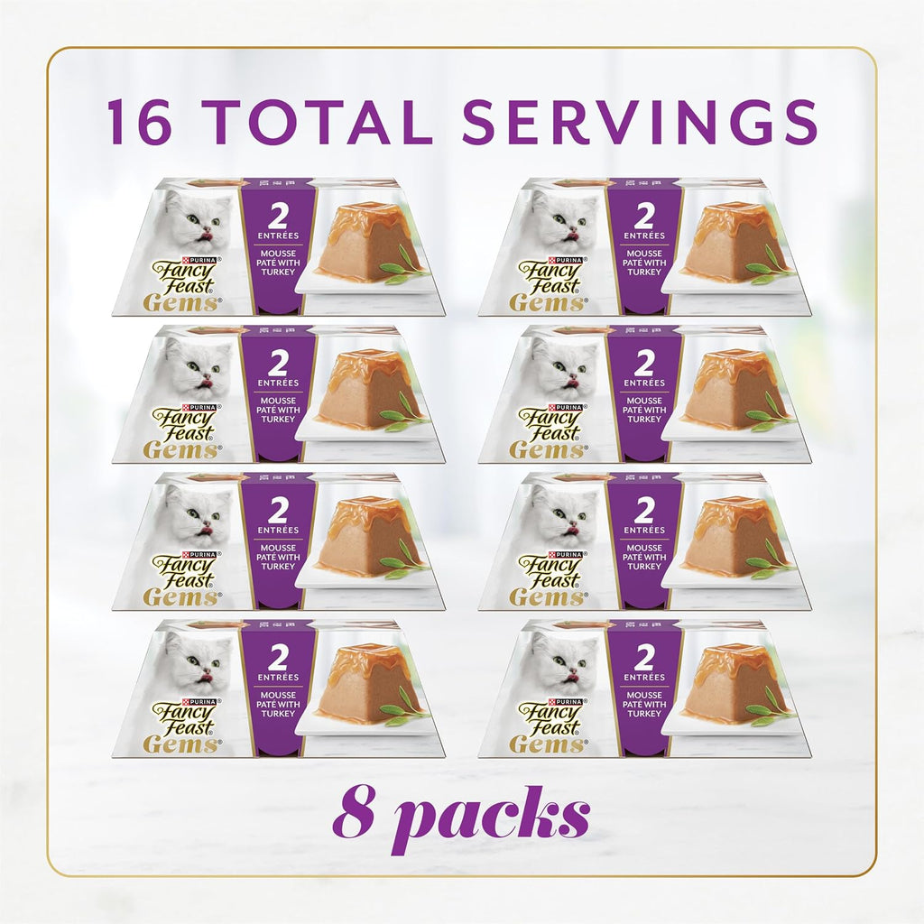 Purina Fancy Feast Gems Pate Mousse Wet Cat Food in Gravy with Turkey - 4 oz. (Pack of 8) - Image 3