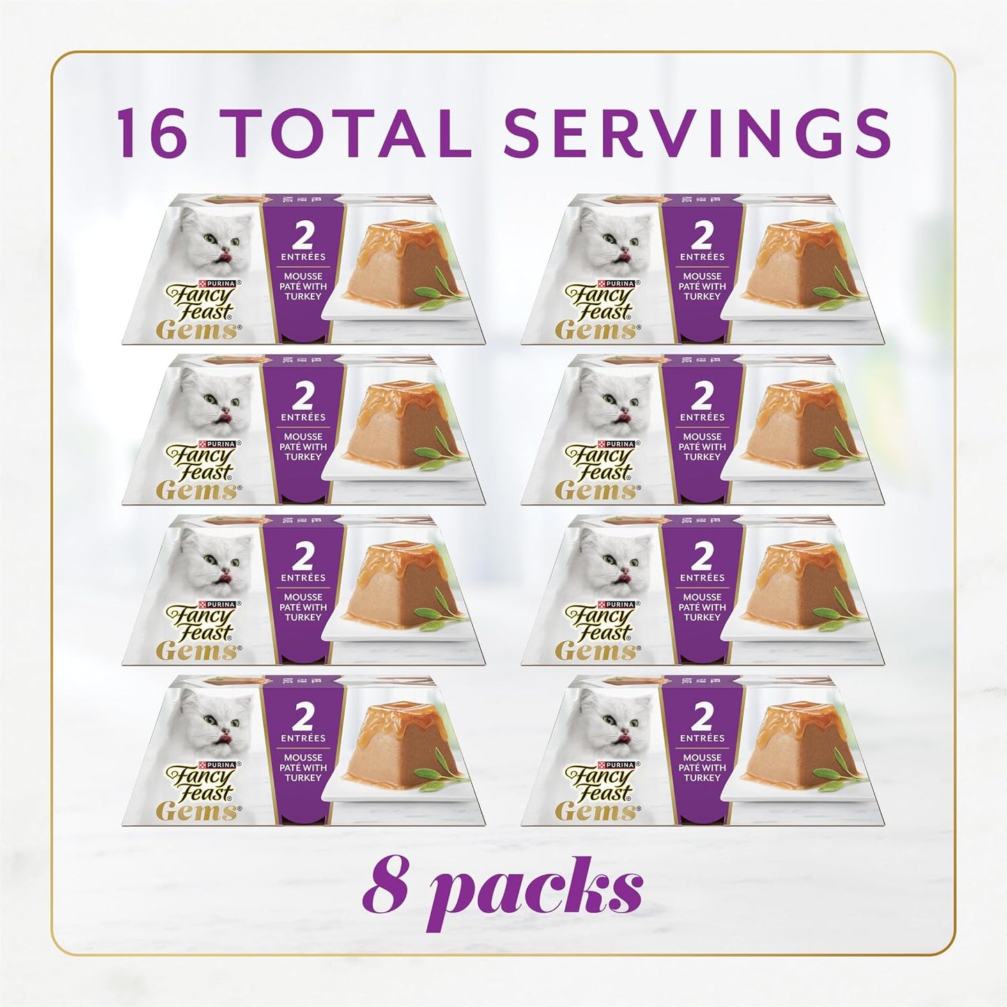 Purina Fancy Feast Gems Pate Mousse Wet Cat Food in Gravy with Turkey - 4 oz. (Pack of 8) - Image 3
