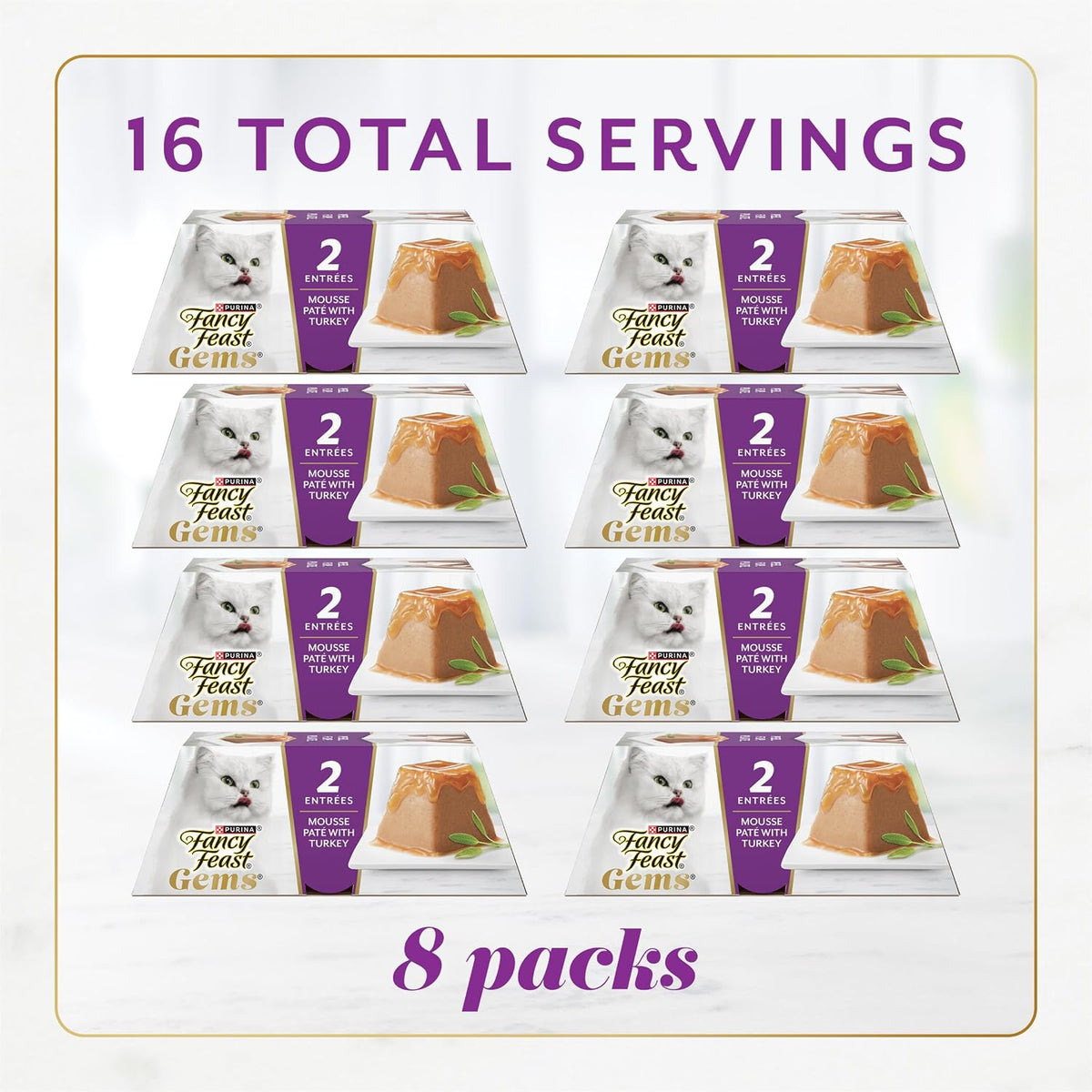 Purina Fancy Feast Gems Pate Mousse Wet Cat Food in Gravy with Turkey - 4 oz. (Pack of 8) - Image 3