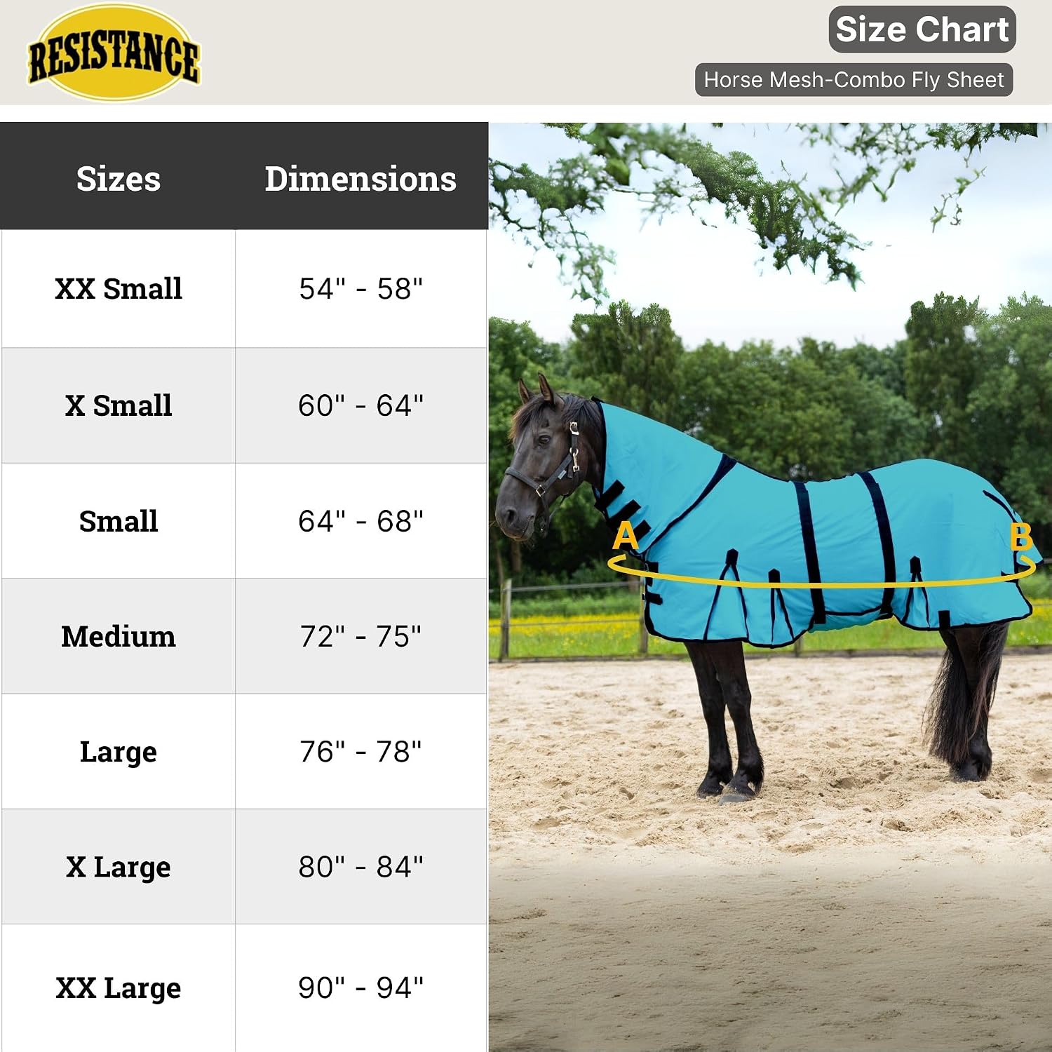 Resistance equine mesh combo cover pack showing secure underbelly surcingle straps