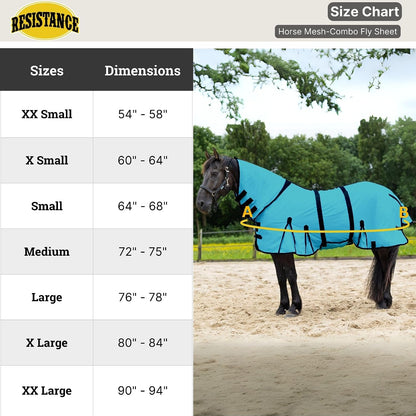 Resistance equine mesh combo cover pack showing secure underbelly surcingle straps