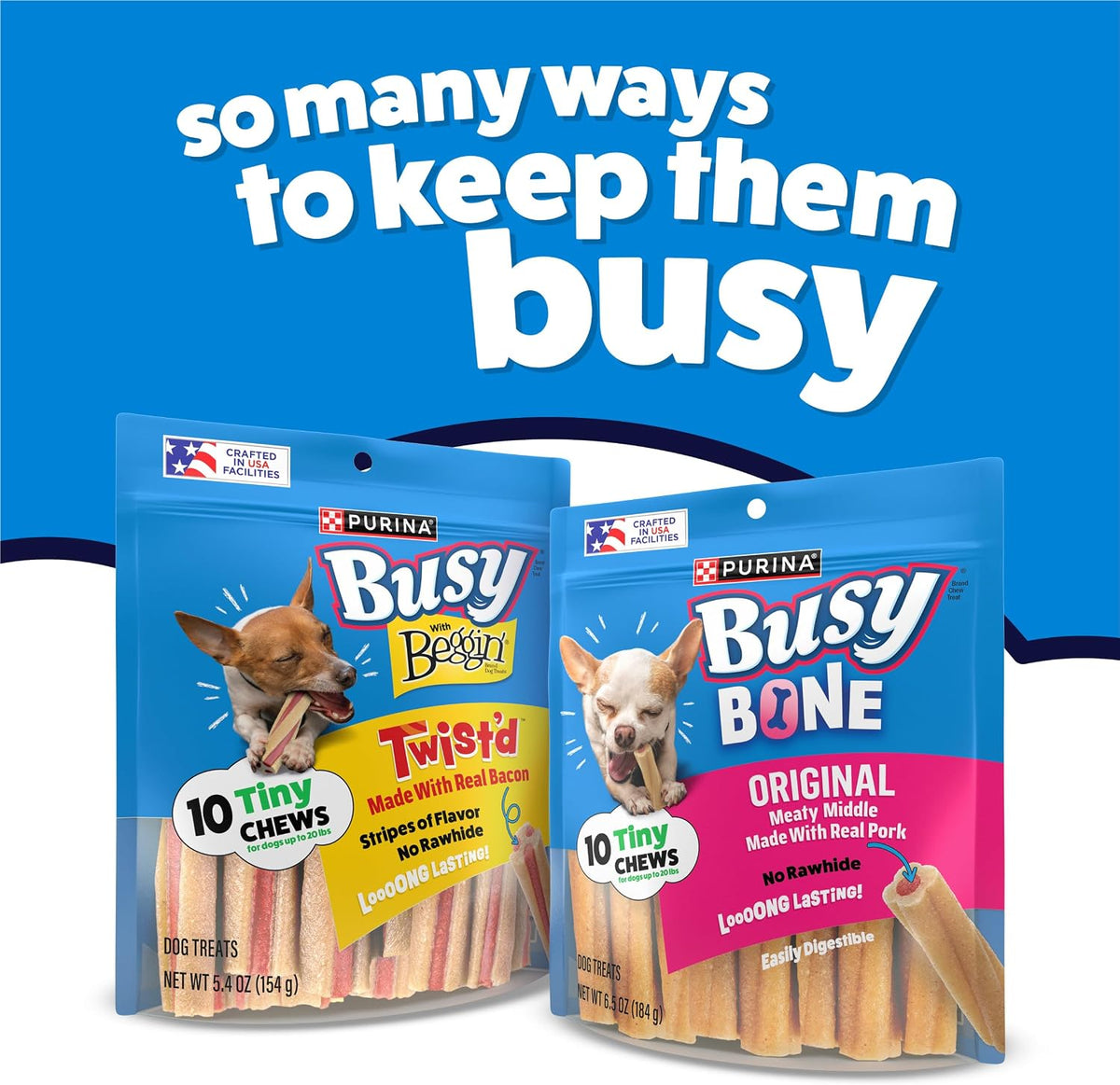 Purina Busy Bone Adult Toy Breed Dog Chew Bone Treats, Tiny - 30 ct. Pouch - Image 10
