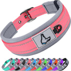 Joytale Dog Collar for Large Dogs, Neoprene Padded and Adjustable, Reflective Wide Heavy Duty Pet Collars with Durable Metal Belt Buckle for Walking, Hotpink, L - Image 14