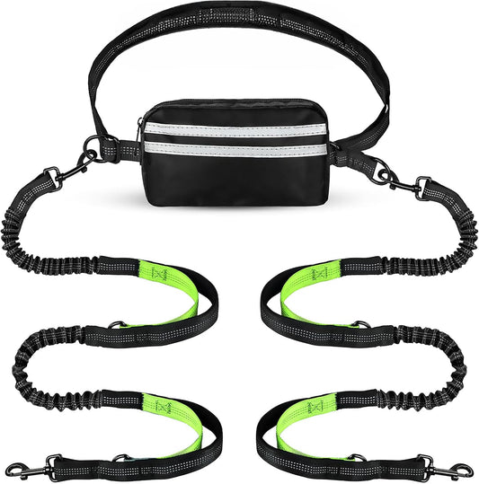 Blivorra hands-free dog leash for 2 dogs with waist belt