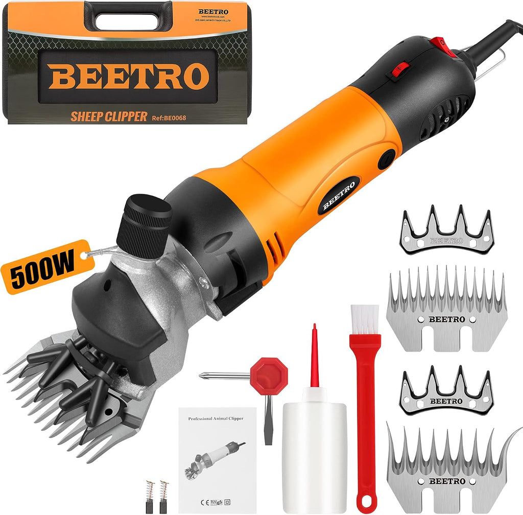 Full packaging display of the imported BEETRO professional animal grooming clippers collection