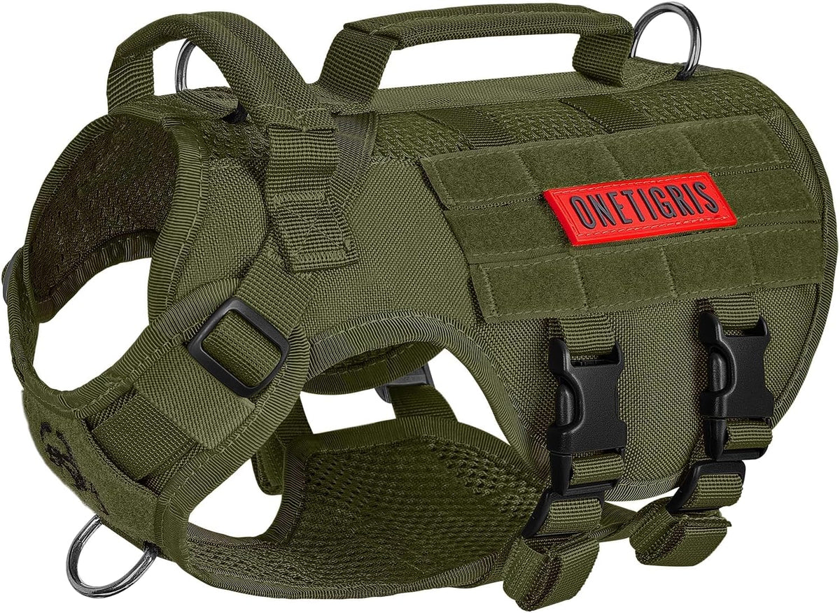 OneTigris Tactical Dog Harness for Small Dog, No Pull Small Dog Vest Harness with Handles Breathable Military Dogs Molle Vests for Walking Hiking Training (Pink, Medium) - Image 13