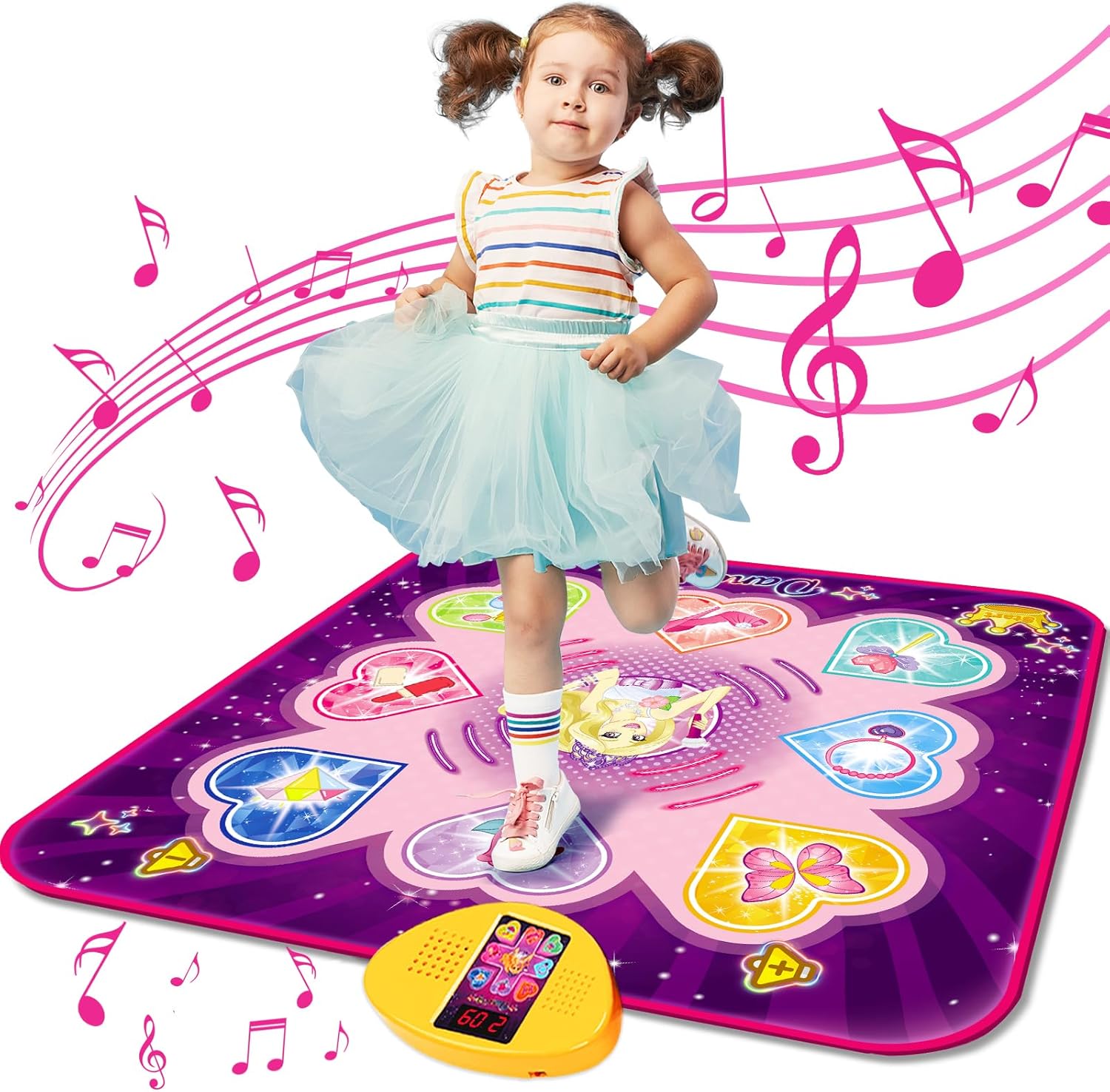 Kizzyea dance mat toys front view with LED lights