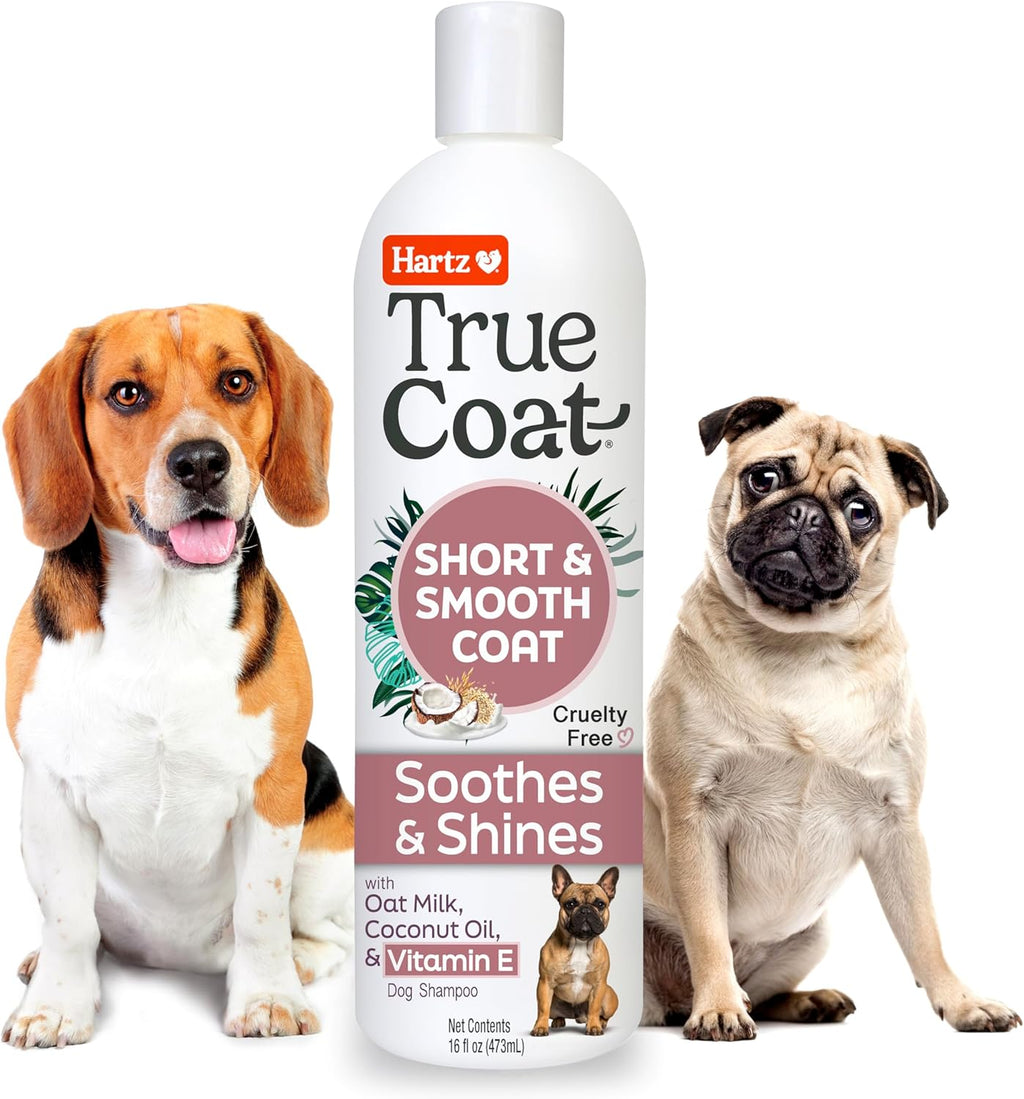 Hartz True Coat conditioning shampoo for dogs in a 16 fluid ounce bottle