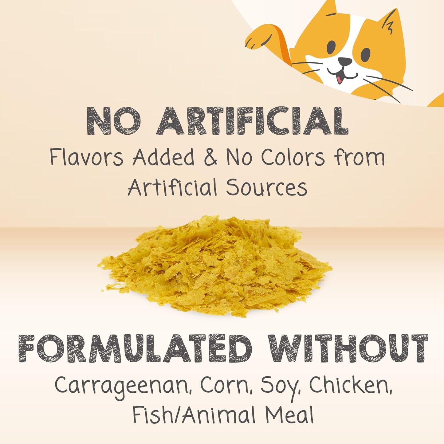 Sprinkling Meowee! seafood topper onto cat kibble