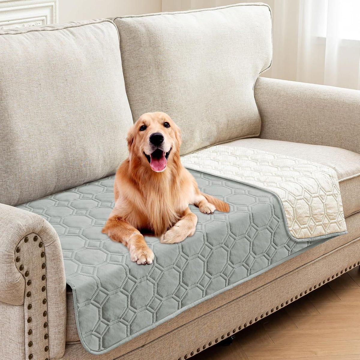 ZNSAYOTX Ultimate Cozy Blankets (30"x70") 100% Waterproof Sofa Mat Blanket for Dog Pets, Bed Couch Protector with Non-Slip Back Washable Durable, Pee Scratch Proof Easy to Clean (Dark Grey) - Image 9