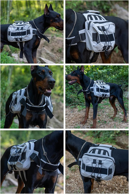 Lovelonglong dog hiking pack with front metal D ring attachment