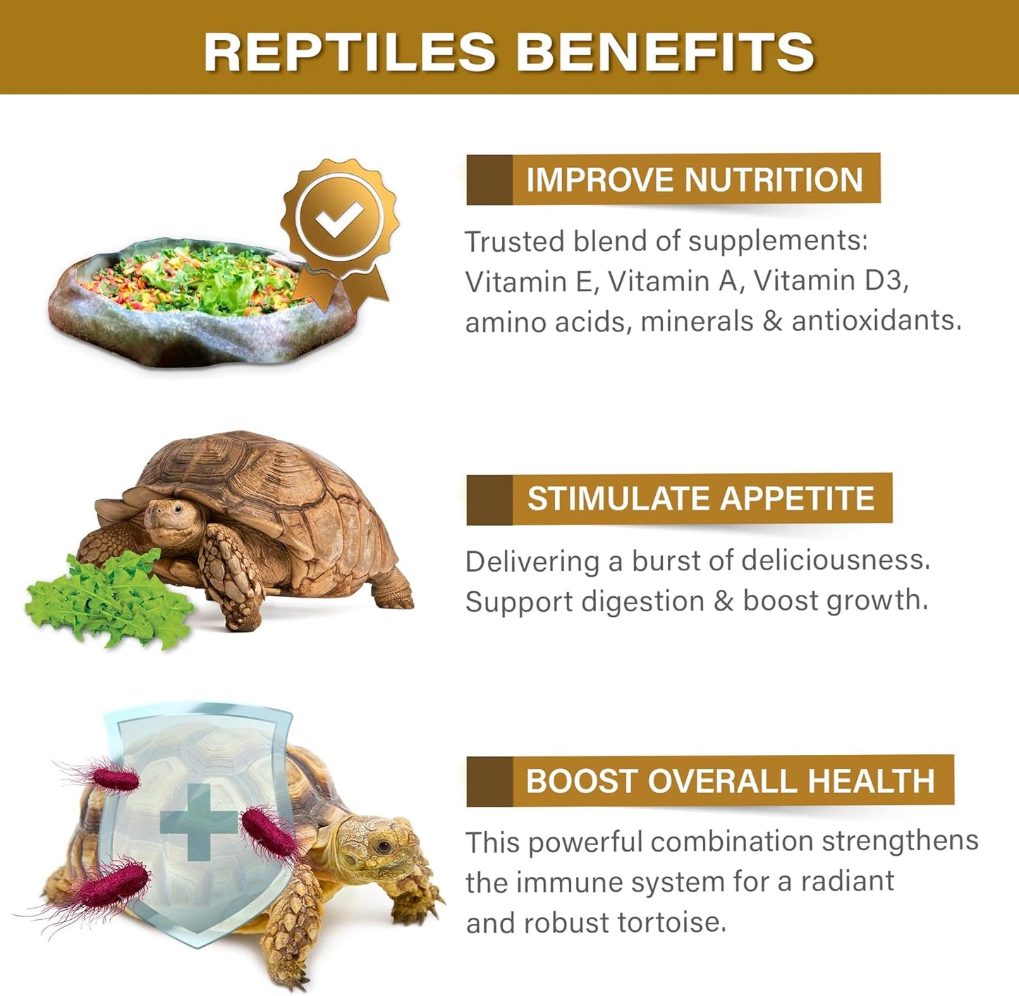 Gargeer tortoise supplement ingredients list on the back of the bag