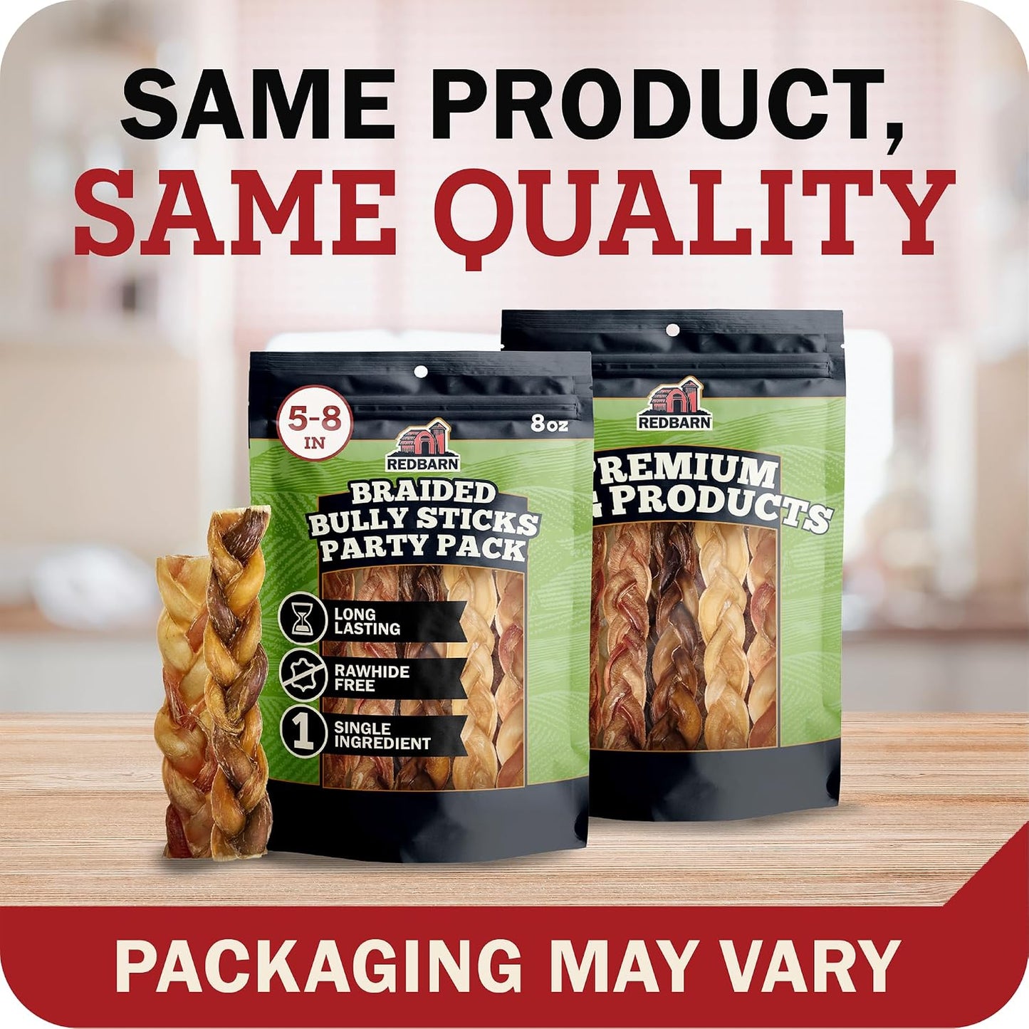 Redbarn Pet Products All Natural 5"-8" Braided Bully Sticks for Small & Large Dogs - Healthy Long Lasting Beef Chews Variety Party Pack - Single Ingredient Low Odor Rawhide Free - 8 oz Bag - Image 14