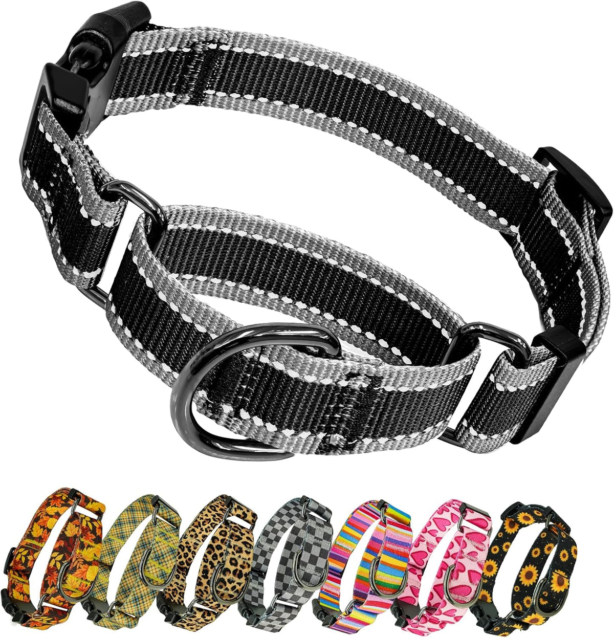 Kazazoo Martingale Collar for Dogs with Quick Release Buckle Adjustable Soft Durable Dog Collar for Medium Dogs No Pull Training Dog Collars-Black Sunflower M - Image 13