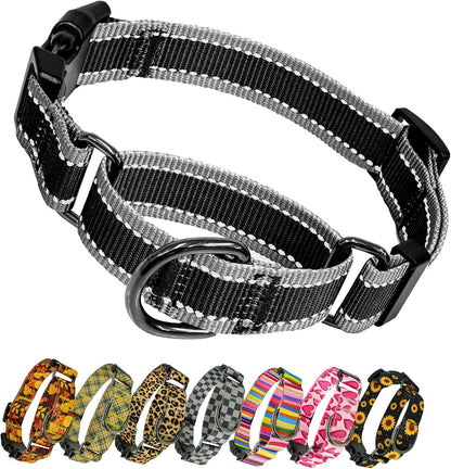 Kazazoo Martingale Collar for Dogs with Quick Release Buckle Adjustable Soft Durable Dog Collar for Medium Dogs No Pull Training Dog Collars-Black Sunflower M - Image 13