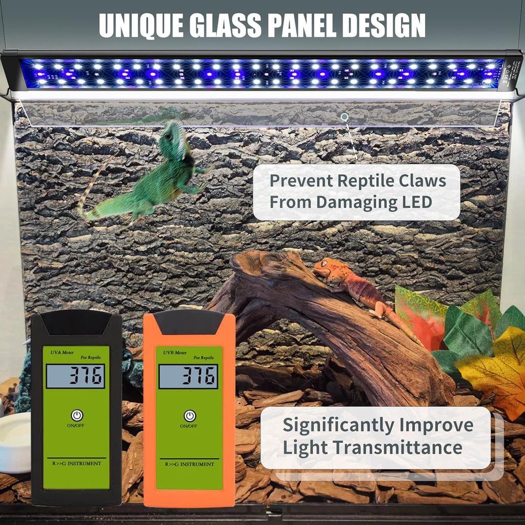 Energy-efficient LED beads emitting safe full-spectrum light for tropical reptiles