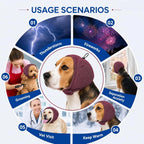 Nanaki pet calming snood with thick sound absorbing pads for dog anxiety relief