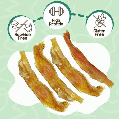 Nature Gnaws Beef Tendons Dog Chews packaging back view showing ingredient details